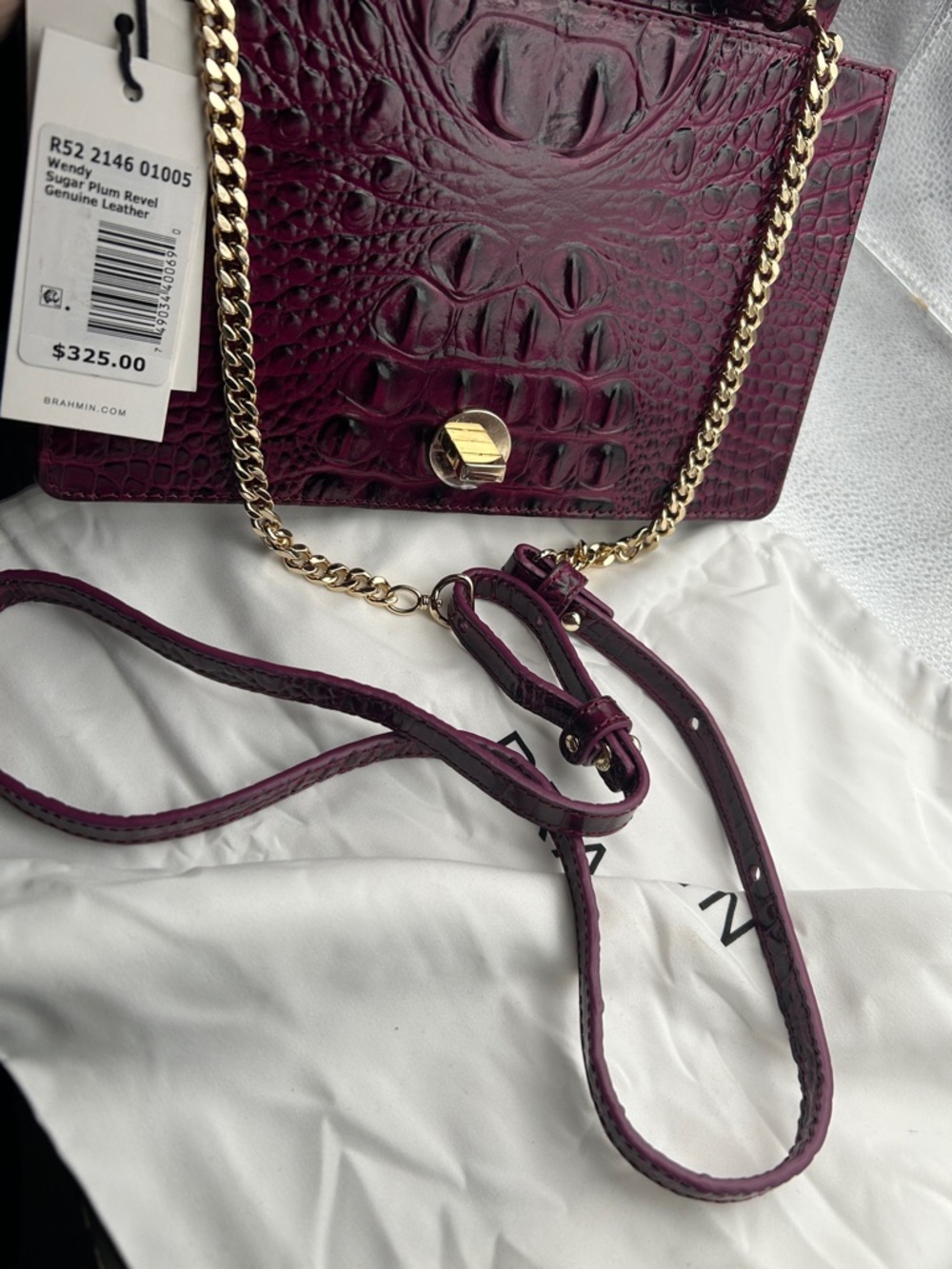 Brahmin Wendy Sugar Plum Revel Small Leather Crossbody - Picture 9 of 12